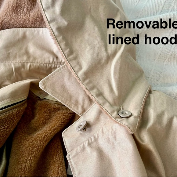 Vintage London Fog Trench Coat midi with removable lining & hood - Picture 10 of 16